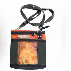 Chic Canvas Shoulder Bag with Artistic Design